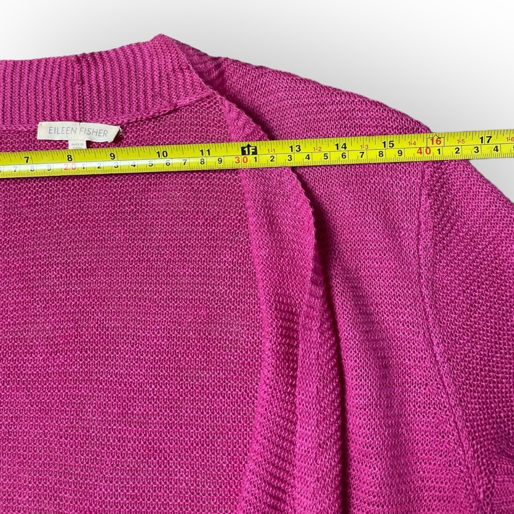Eileen Fisher Cardigan Women's S Pink 100% Linen Short Sleeve Lagenlook - Picture 7 of 9